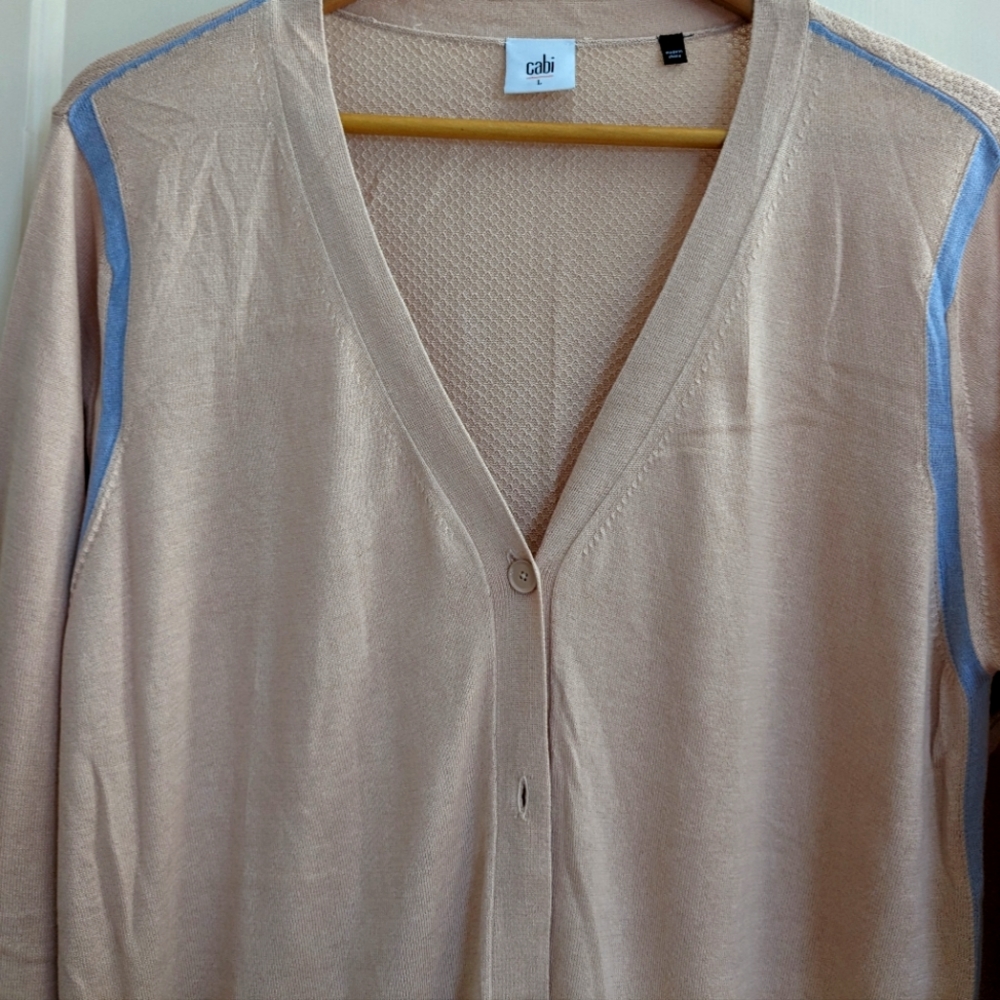 CAbi Blush Pink Women’s Lucy Cardigan- Size Large, EUC